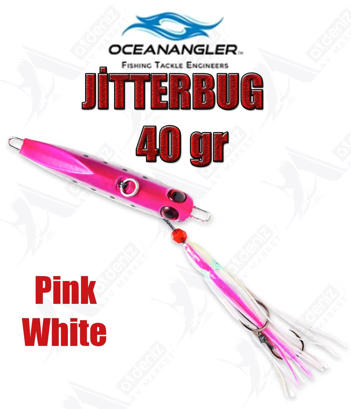 Ocean Angler Jitterbug 40 Gr İnchiku Jig Suni Yem #Pink/WhiteOCEAN ANGLER