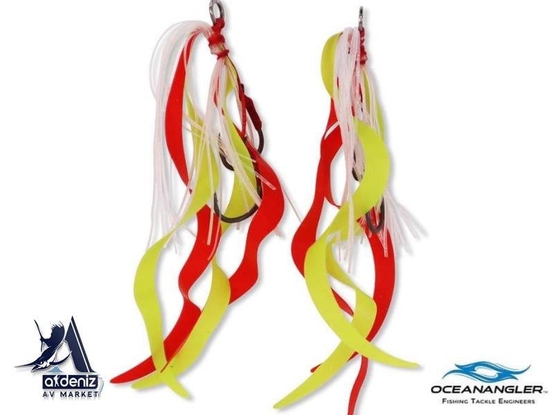 Ocean Angler Slider Twin Hook Pack (Curly and Straight) #Nuked Chicken