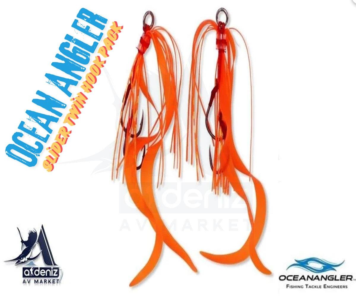 Ocean Angler Slider Twin Hook Pack (Curly and Straight) #Orange GoldOCEAN ANGLER