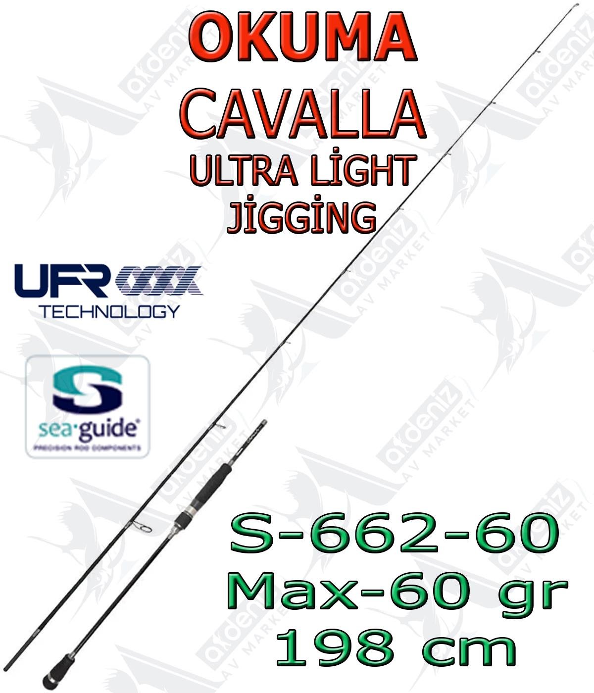 Okuma Cavalla Ultra Light Jigging Spin 198cm Max 60gr 2 Parça Olta Kamışı (2 Parça) CAV-S-662-60OKUMA