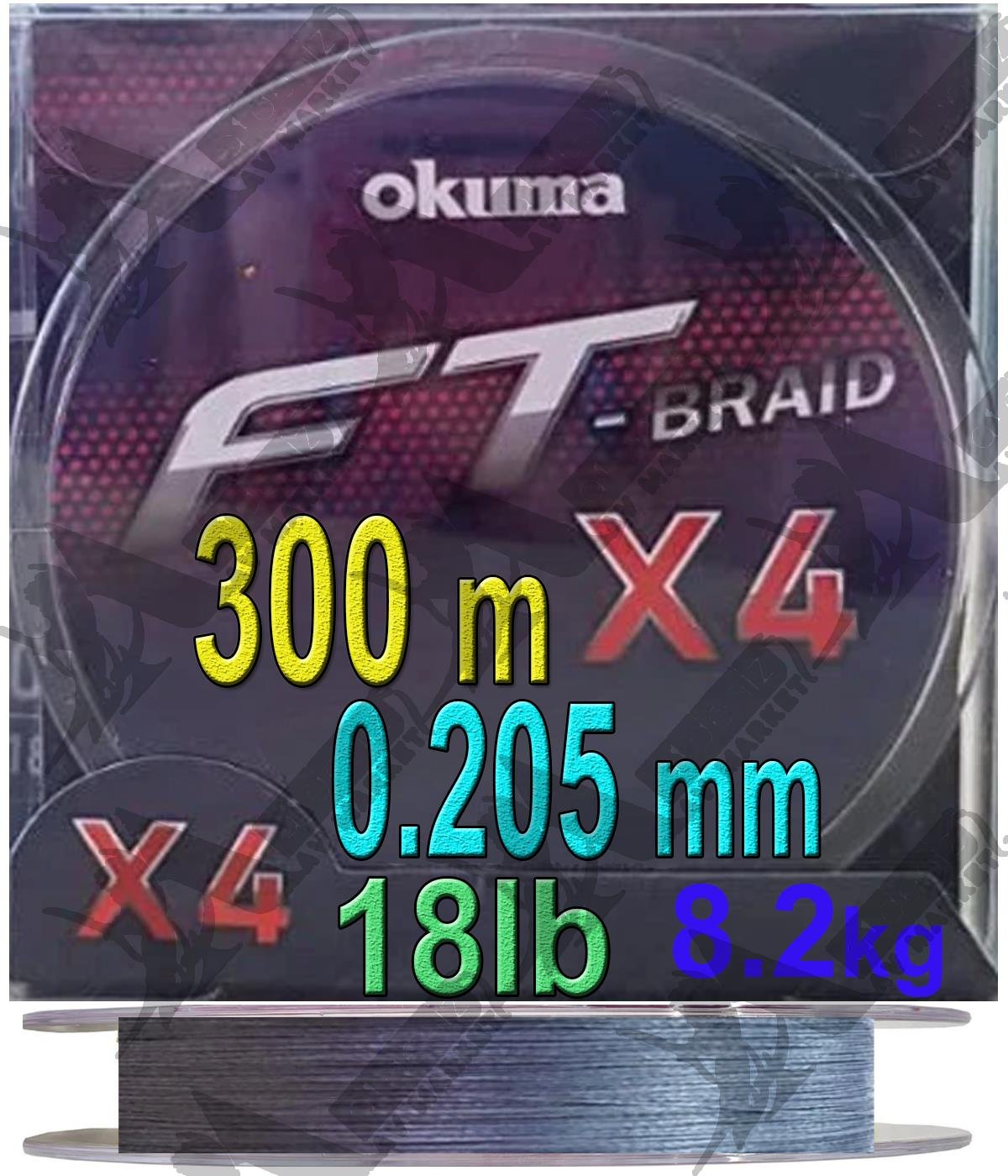 Okuma Ft Braid X4 0.205mm 18lb 300mt Örgü İp Misina (Grey)OKUMA
