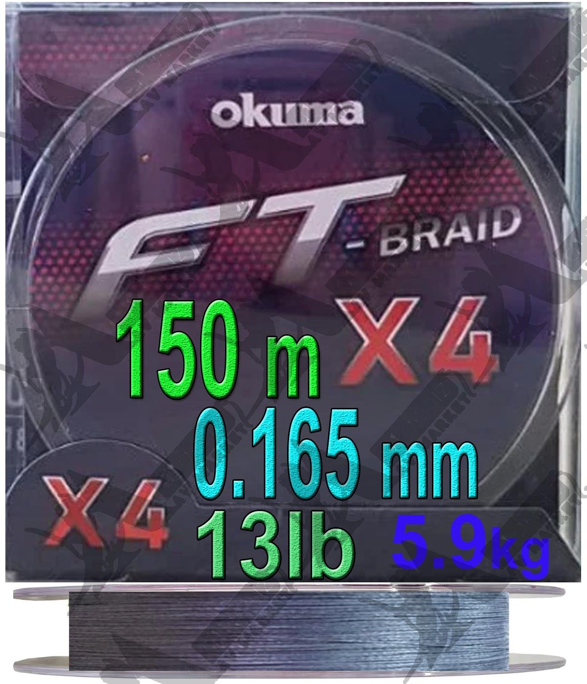 Okuma Ft Braid X4 0.165mm 13lb 150mt Örgü İp Misina (Grey)OKUMA