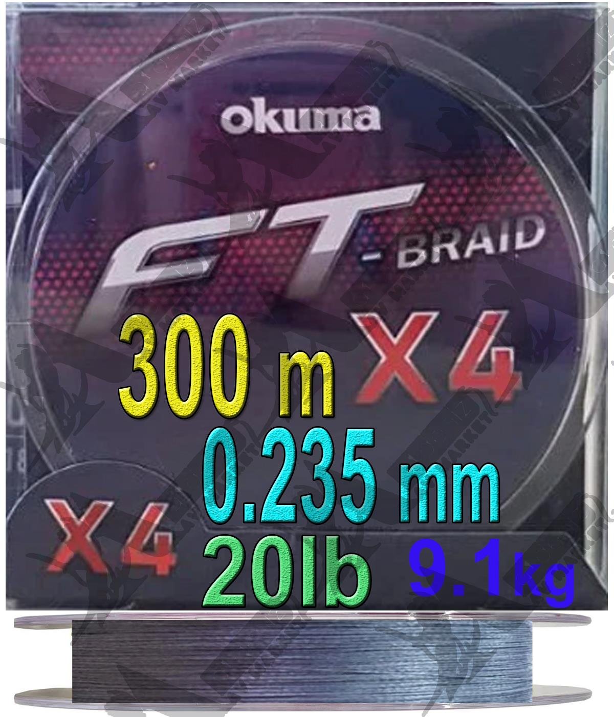Okuma Ft Braid X4 0.235mm 20lb 300mt Örgü İp Misina (Grey)OKUMA