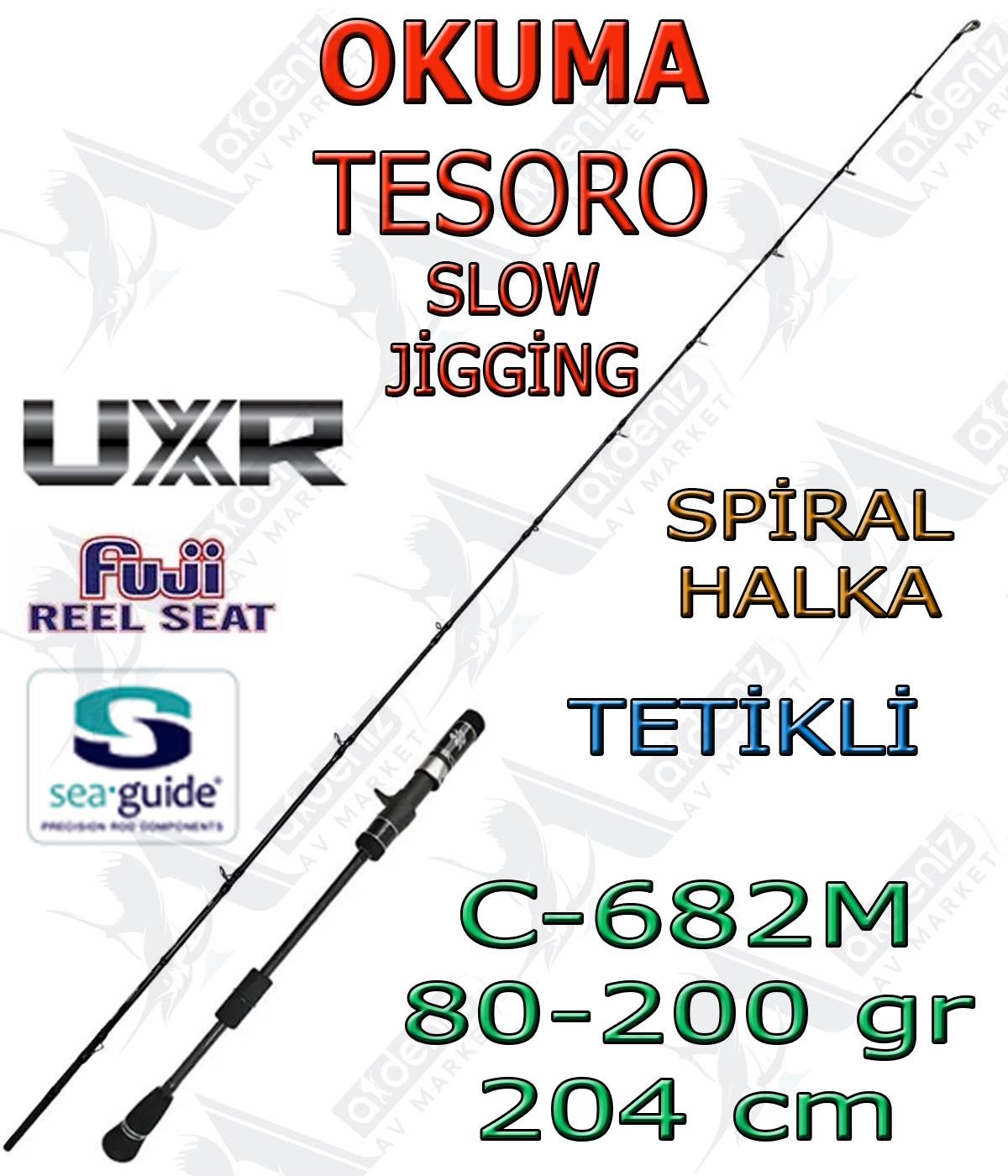 Okuma Tesoro Slow Jig Cast 204cm 80-200gr Jigging Olta Kamışı (Tetikli-Spiral Halka-2 Parça) TSR-C-682MOKUMA