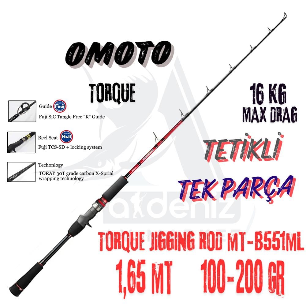Omoto Monster Torque Jigging Rod MT-B551ML 100-200 Gr 165 cm  1 Parça (Tetikli) Jig KamışıOMOTO