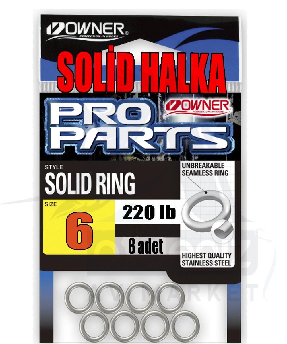 Owner 5195 Solid Ring (Paslanmaz Kapalı Halka) 220 lb-99 Kg (8 Adet) Size:6OWNER