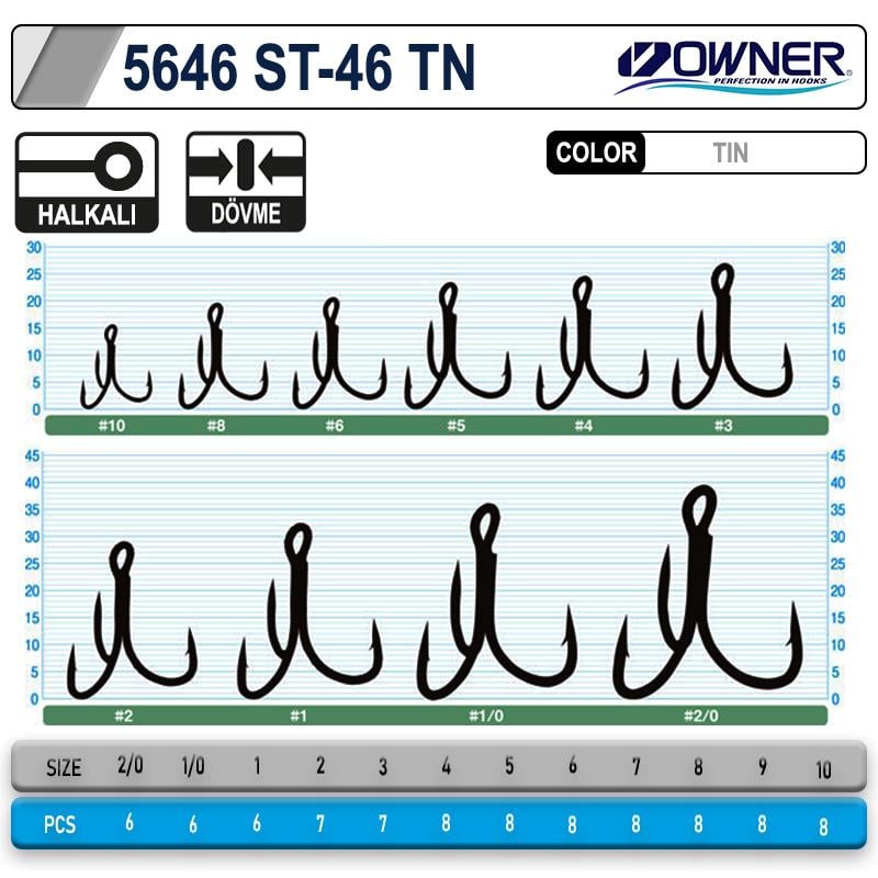 Owner 5646 St-46tn 2x Üçlü Çarpma İğne 2.6gr No:1/0OWNER