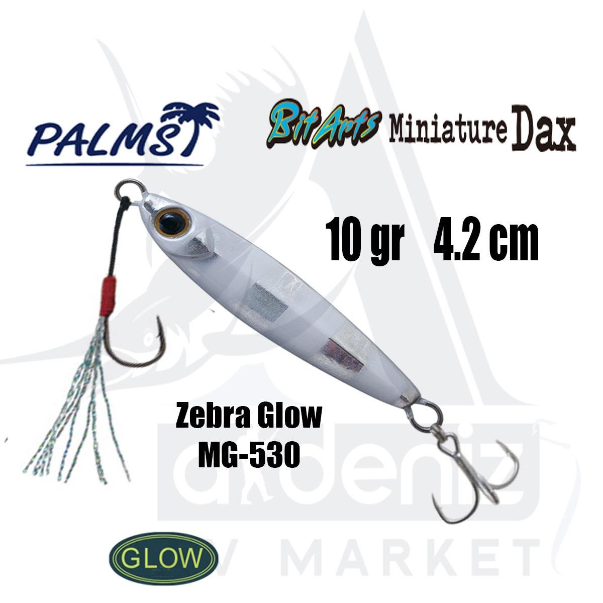 PALMS Bit Arts Miniature Dax 10gr 4.2cm Jig Yem Color: MG-530 Zebra GlowPALMS