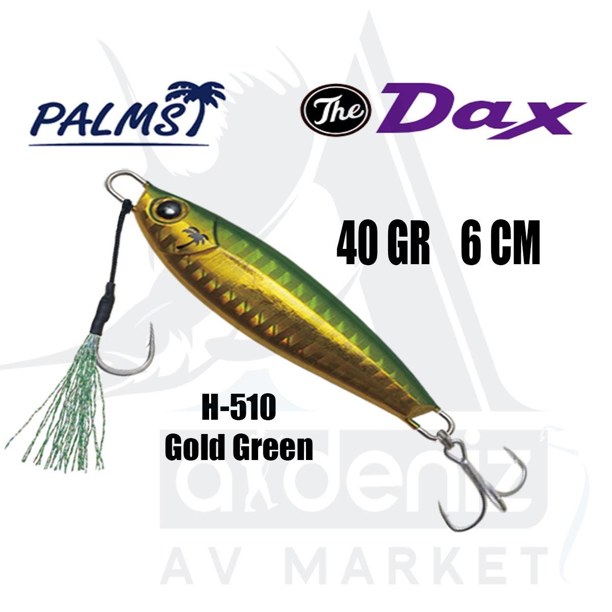 PALMS The Dax 40gr 6cm Jig Yem Color:H-510 Gold GreenPALMS