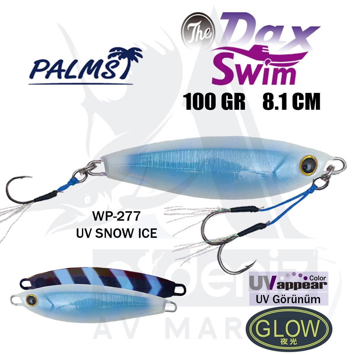 PALMS The Dax Swim 100gr 8.1cm Jig Yem Color:WP 277 UV SNOW ICEPALMS