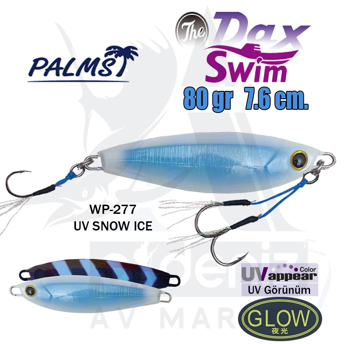 PALMS The Dax Swim 80gr 7.6cm Jig Yem Color:WP-277 UV SNOW ICEPALMS