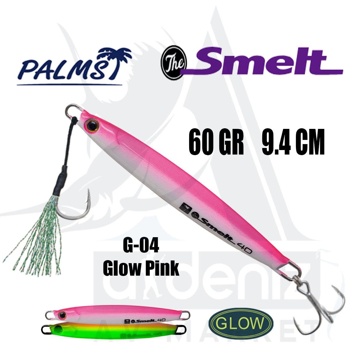 PALMS The Smelt Jig 60gr 9.4cm Jig Yem Color: G-04 Glow PinkPALMS
