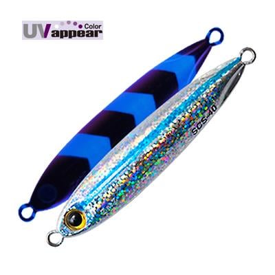 PALMS Zetz Slow Blatt Cast Slim Jig 40gr 7.6cm Jig Yem Color: RA-160 UV Silver-stripe RoundPALMS