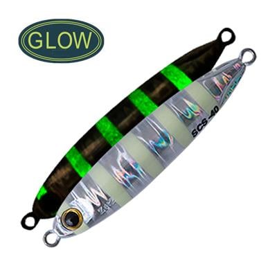 PALMS Zetz Slow Blatt Cast Slim Jig 60gr 8.2cm Jig Yem Color: MG-530 Zebra GlowPALMS