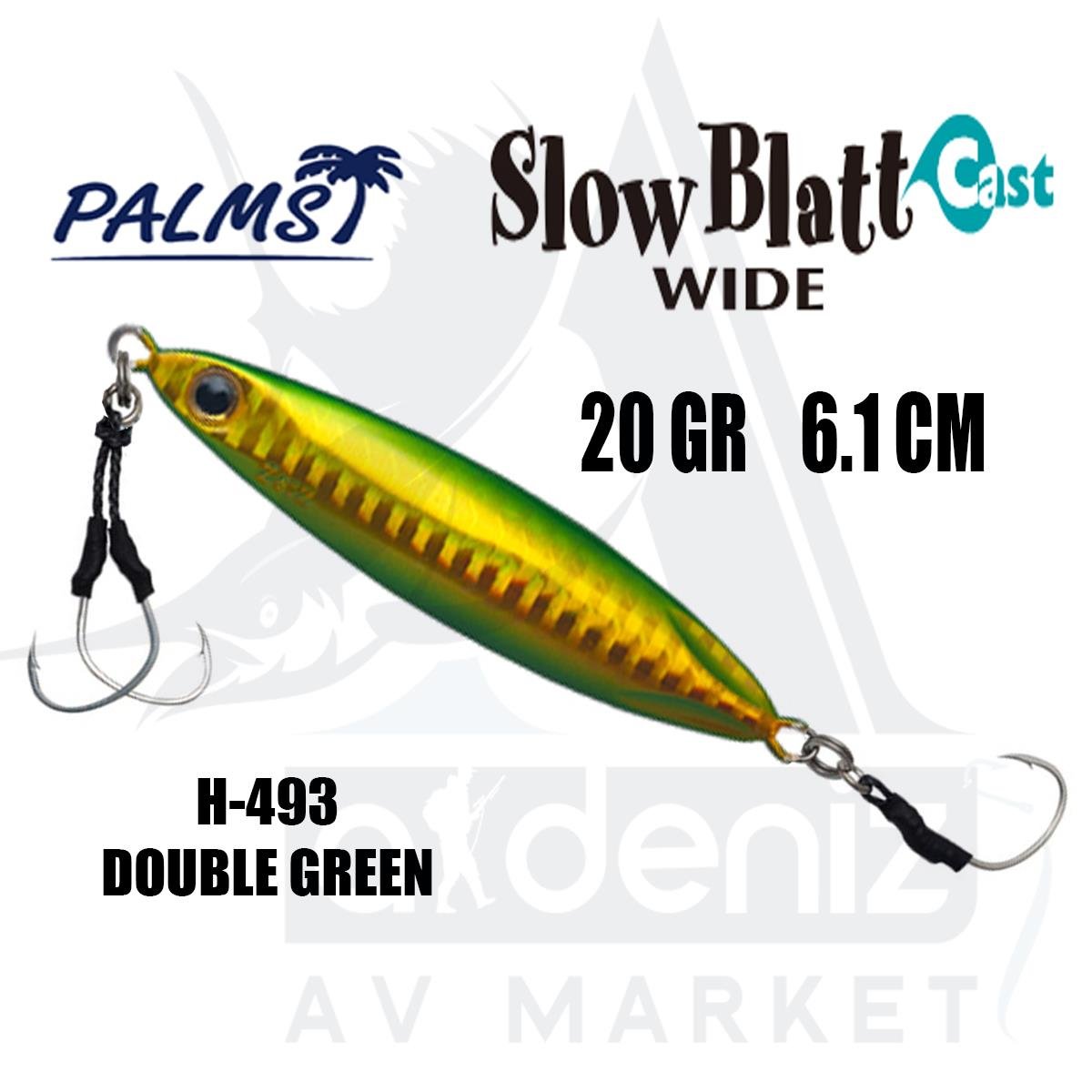 PALMS Zetz Slow Blatt Cast Wide Jig 20gr 6.1cm Jig Yem Color: H-493 Double GreenPALMS