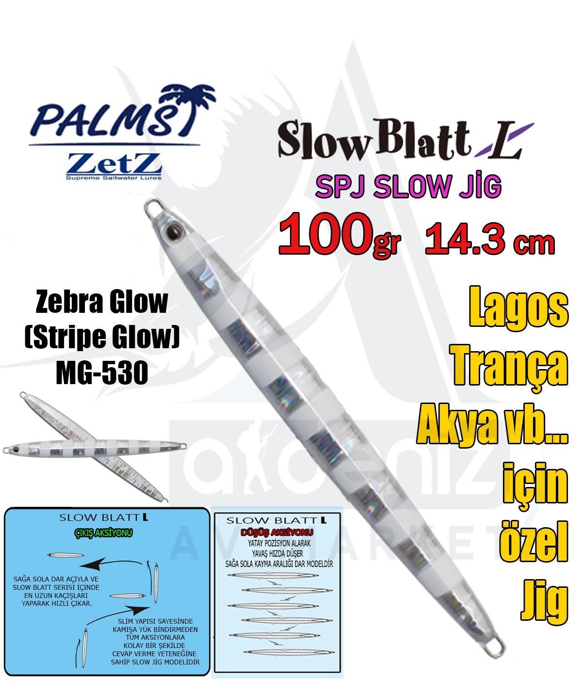 PALMS Zetz Slow Blatt L (Long) 100 gr Jig MG-530PALMS
