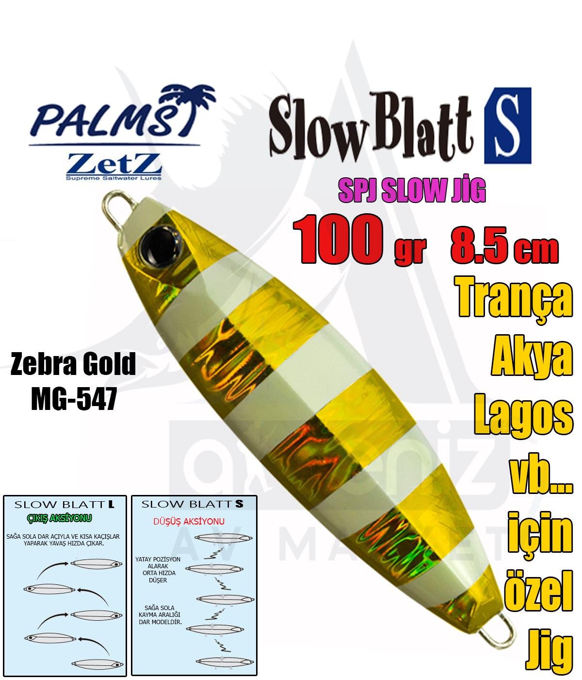 PALMS Zetz Slow Blatt S Jig 100gr 8,5cm #MG-547PALMS