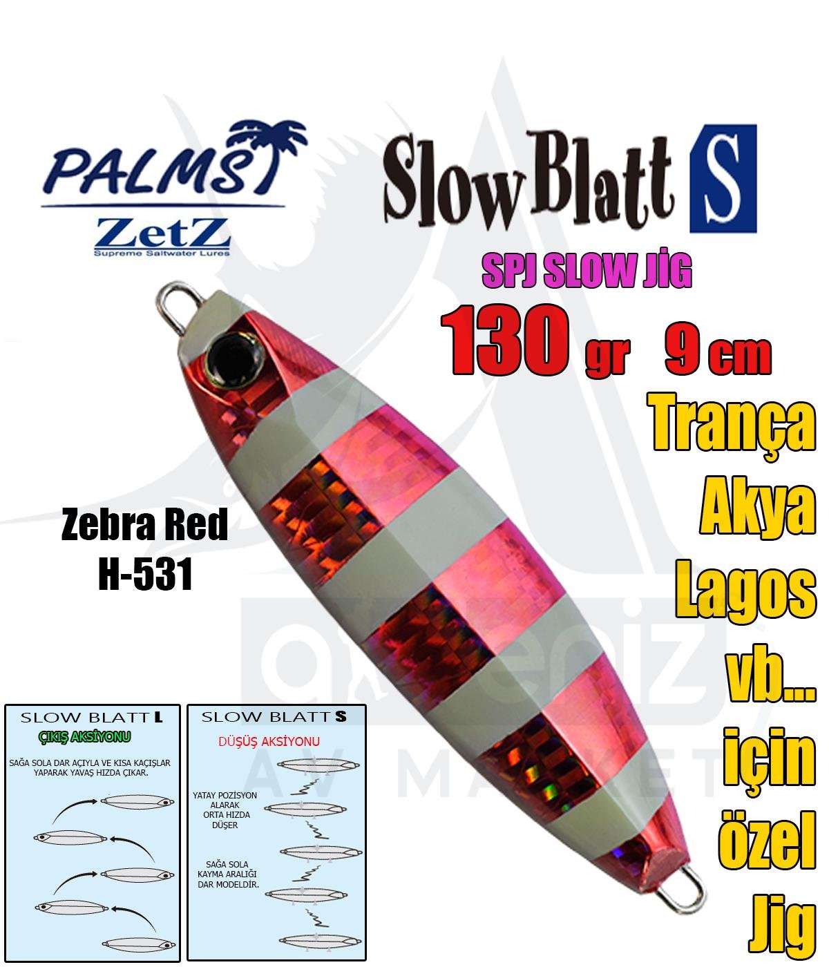 PALMS Zetz Slow Blatt S Jig 130gr 9cm H-531PALMS
