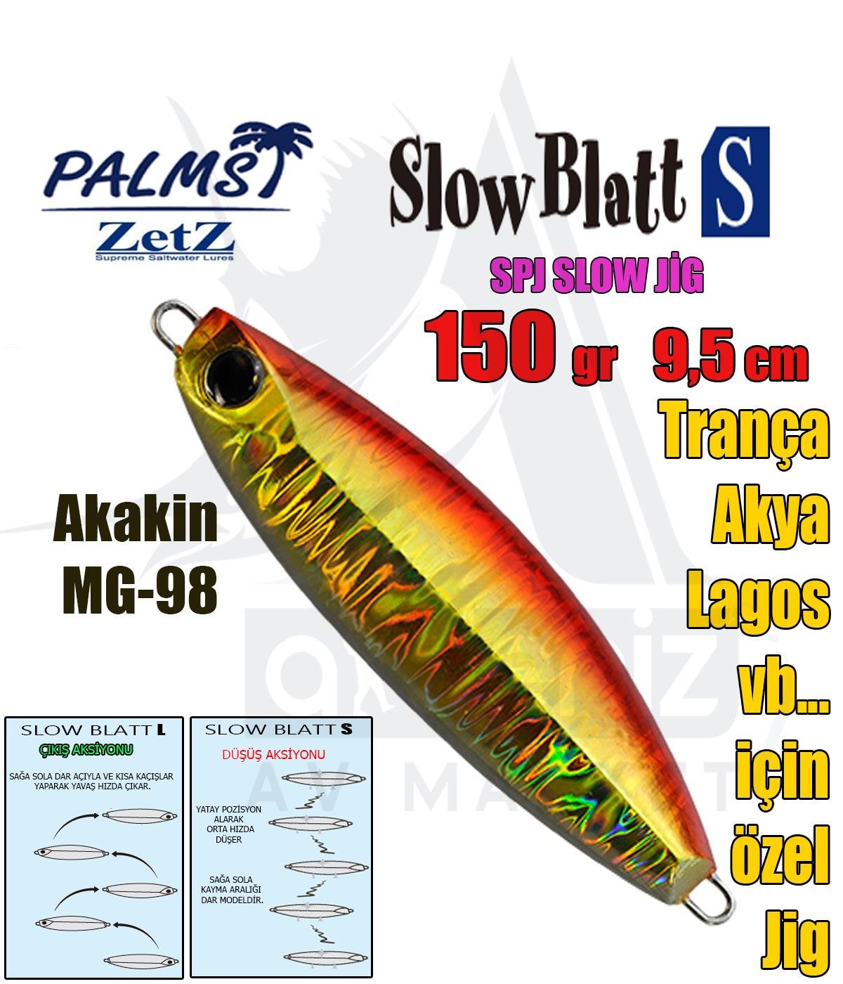PALMS Zetz Slow Blatt S Jig 150gr 9,5cm MG-98PALMS