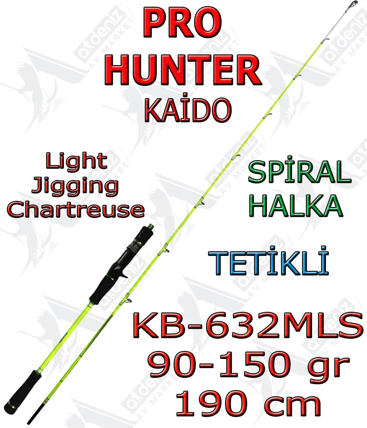 Pro Hunter Kaido 90-150 Gr Light Jigging 1.90 Mt Bait Casting Jig Kamışı KB-632MLS (Tetikli-Spiral Halka-2 Parça)PRO HUNTER
