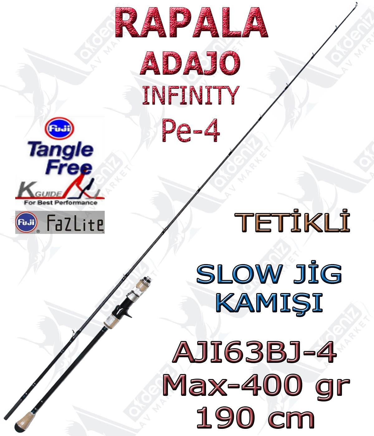 Rapala Adajo İnfinity Pe#4 Slow Jig Kamışı AJI63BJ-4 Max-400 Gr 190 Cm (Tetikli-2 Parça)RAPALA