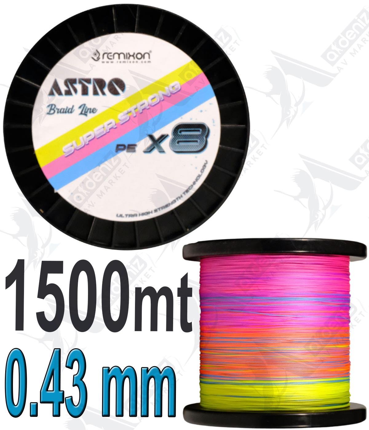 Remixon Astro 8X 0.43 mm 1500mt Multi Color İp MisinaREMİXON
