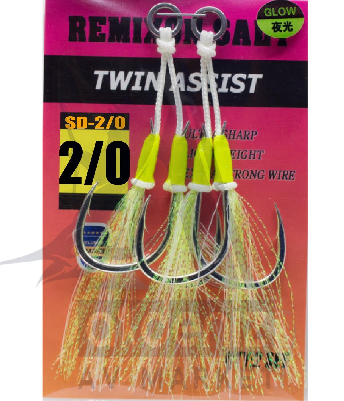 Remixon Slow Double (çiftli) Bağlanmış Jig Assist İğnesi (2 li paket) No:2/0REMİXON