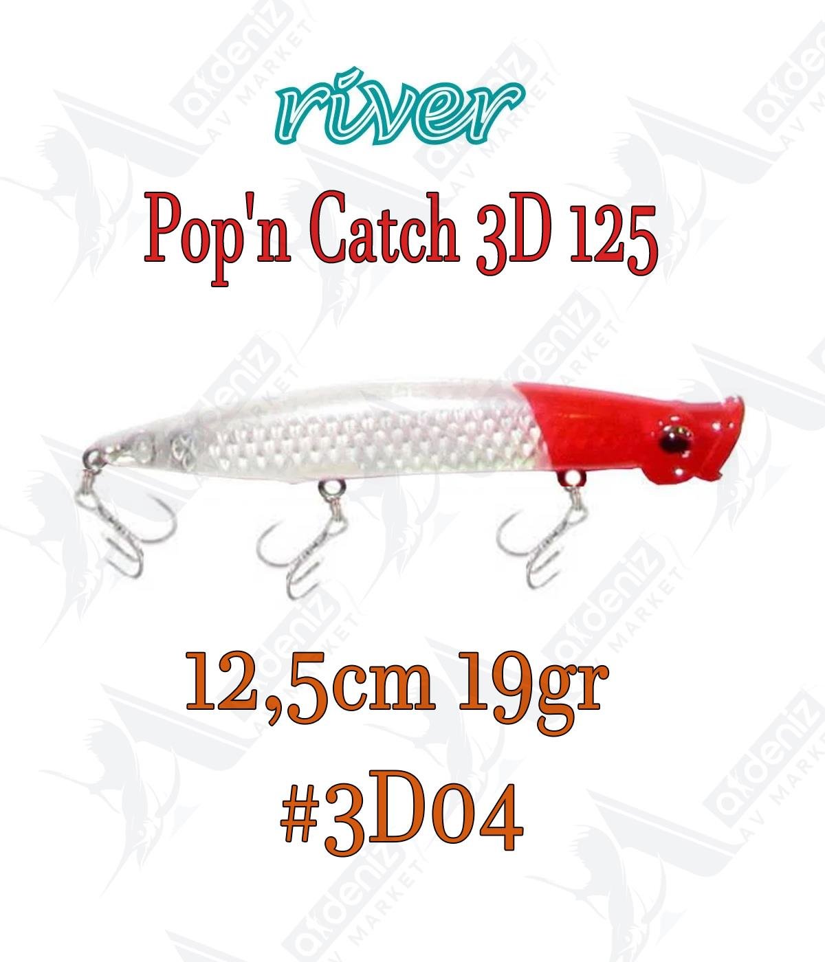 River Pop'n Catch 3D 125 12.5cm 19gr Popper Color:3D04RİVER