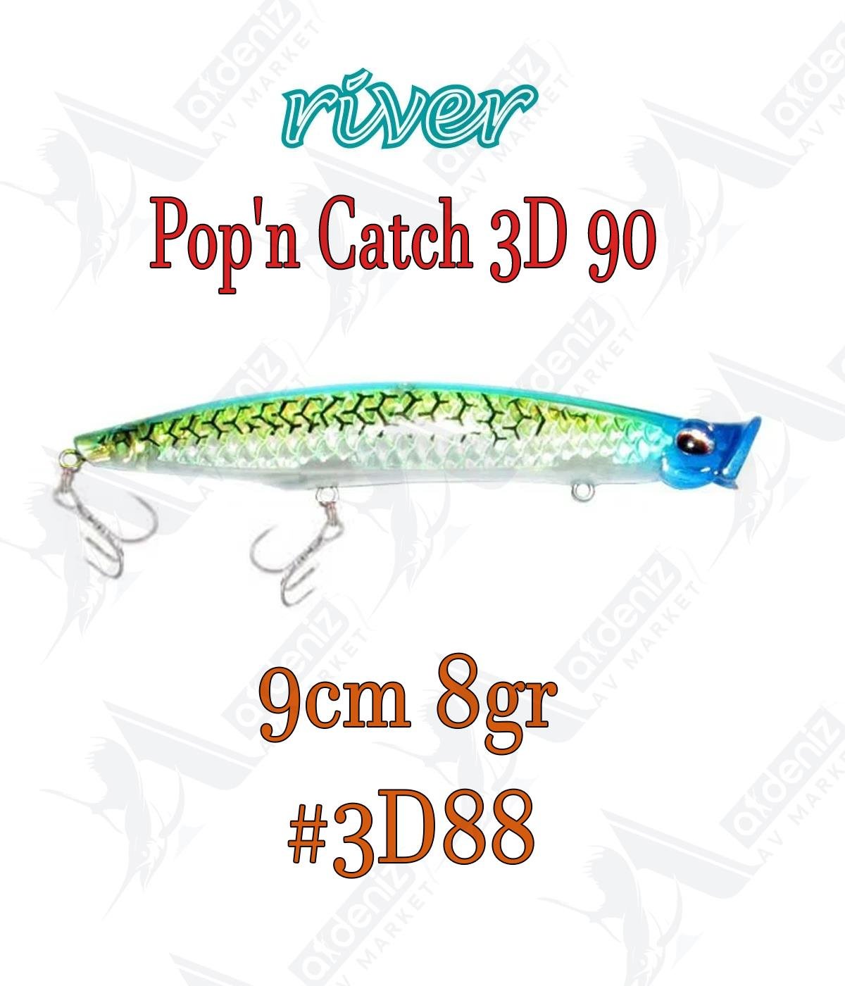 River Pop'n Catch 3D 90 9cm 8gr Popper Color:3D88RİVER
