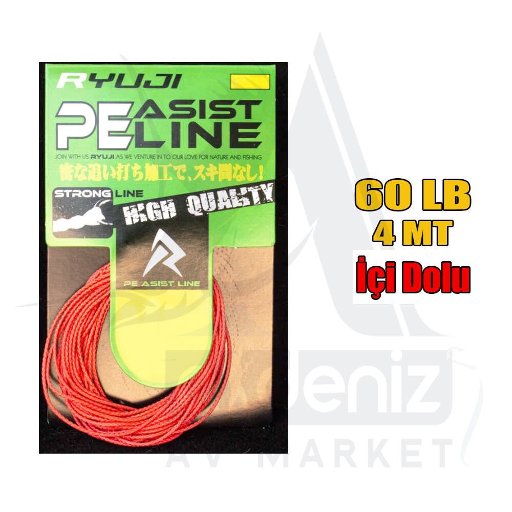 Ryuji Assist PE Line Asist İpi 60 Lb 4 mt Red (KIRMIZI) Assist LineRYUJİ