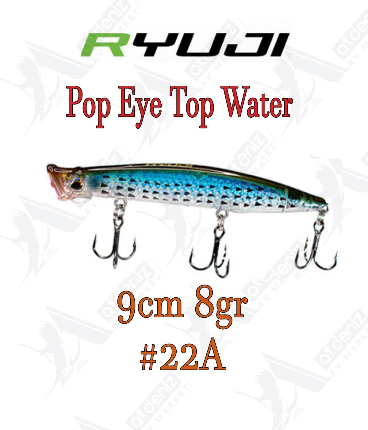 Ryuji Pop Eye Top Water 9cm 8gr Popper Color:22ARİVER