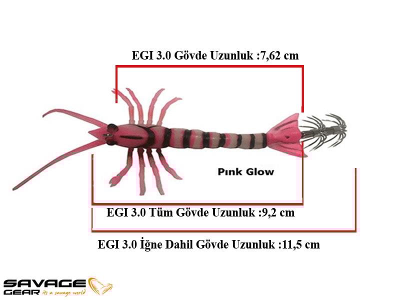Savage gear 3D TPE Shırımp Egı Jıg 9.2 cm 14 gr Suni Yem #Pınk Glow