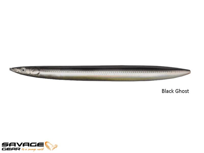 Savage gear B-SG Line Thru Sandeel 175mm 40g #04-Black Ghost