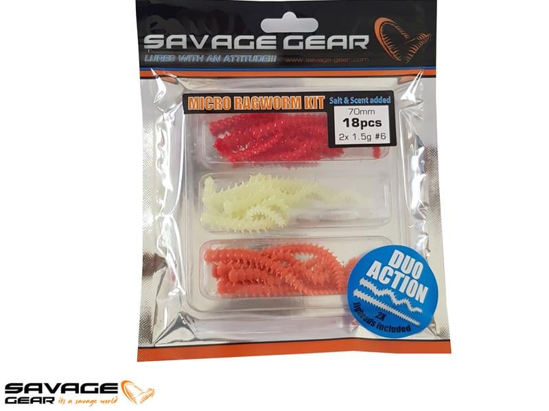 Savage gear Lrf Ragworm Kit 18+2 Adet (UV-Red-Pink-Glow)