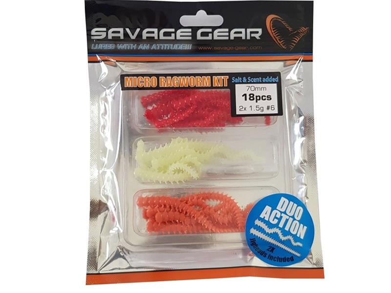 Savage gear Lrf Ragworm Kit 18+2 Adet (UV-Red-Pink-Glow)