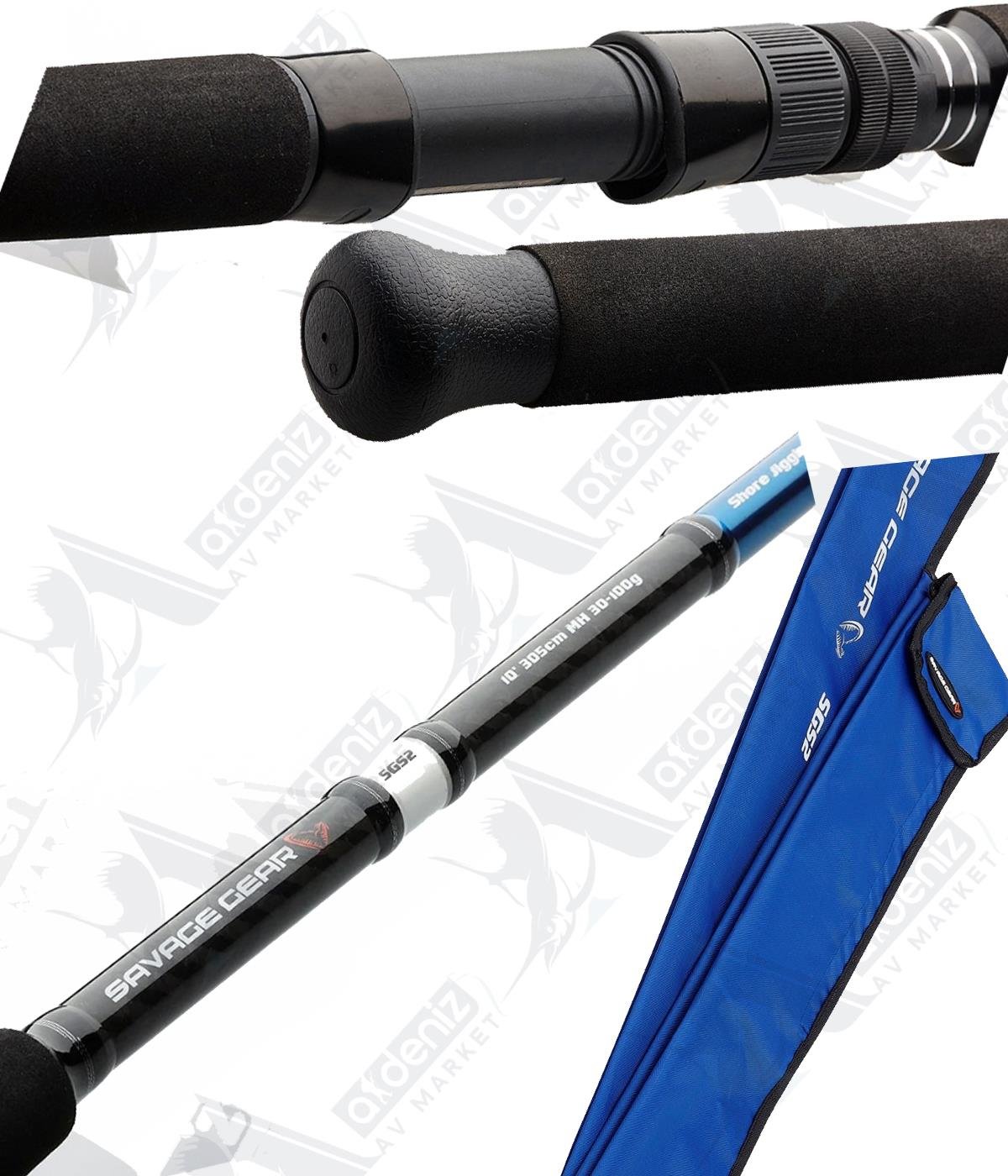 Savage Gear SGS2 Shore Jigging 30-100 gr 3.05 mt (2 Parça) Olta KamışıSAVAGE  GEAR