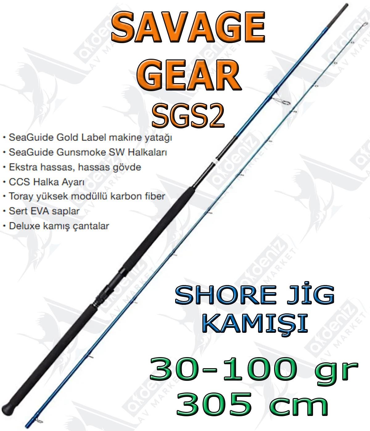 Savage Gear SGS2 Shore Jigging 30-100 gr 3.05 mt (2 Parça) Olta KamışıSAVAGE  GEAR