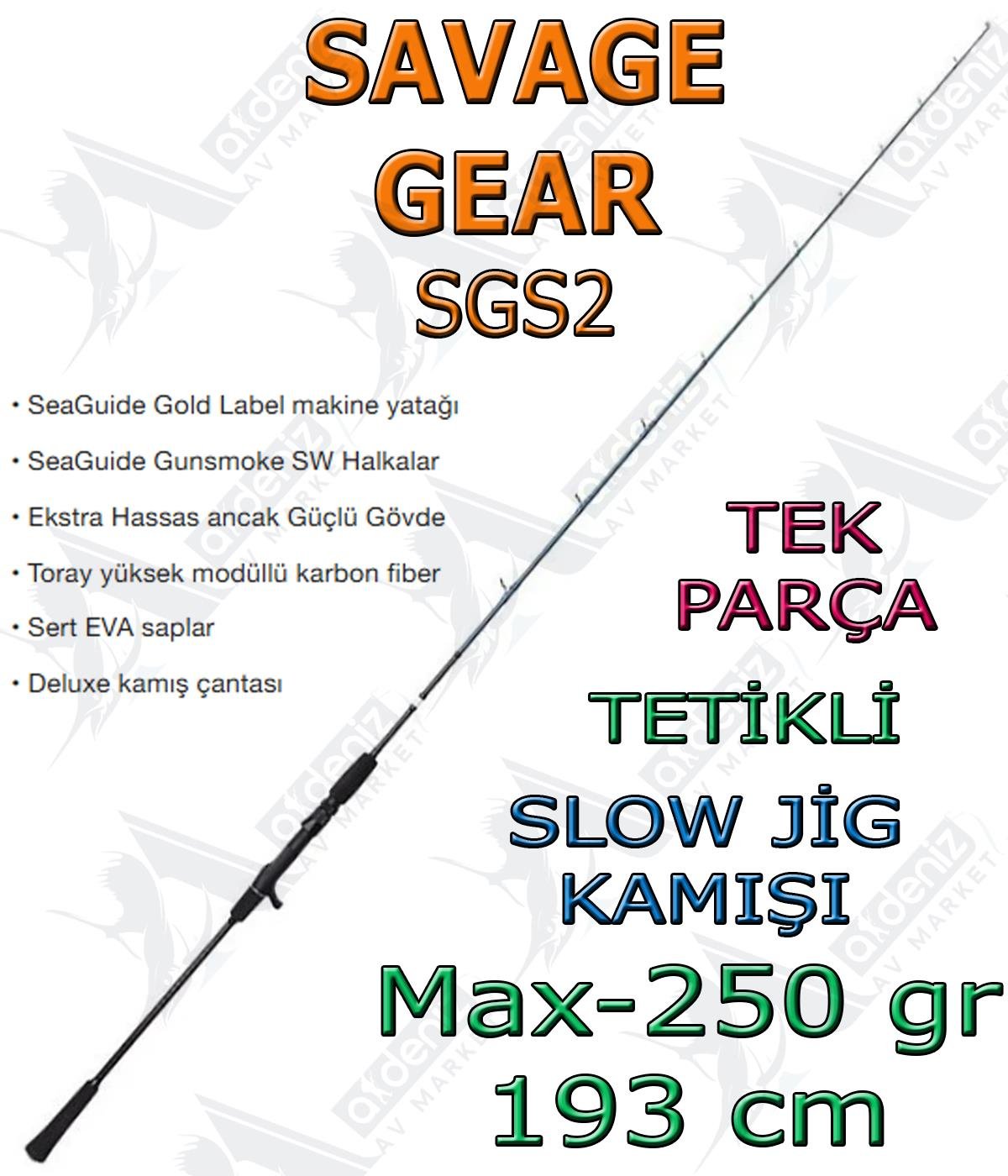 Savage Gear SGS2 Slow Jigging Max-250 gr 6'4''/1.93m (Tetikli-Tek Parça) Jig Olta KamışıSAVAGE  GEAR