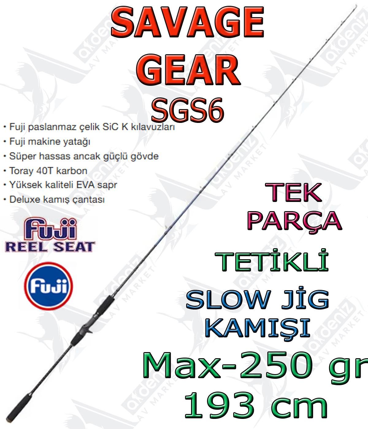 Savage Gear SGS6 Slow Jigging Max-250 gr 6'4''/1.93m (Tetikli-Tek Parça) Jig Olta KamışıSAVAGE  GEAR