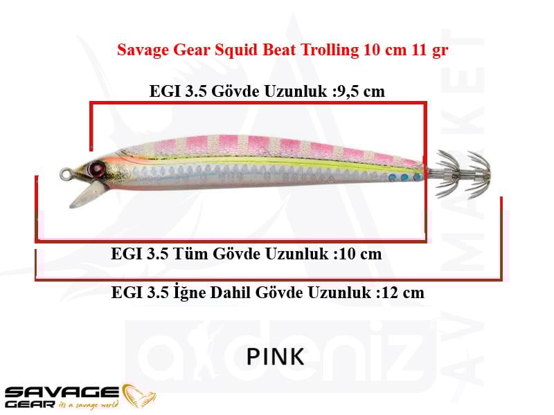 Savage Gear Squid Beat Trolling 10cm 11gr Suni Yem #PinkSAVAGE  GEAR