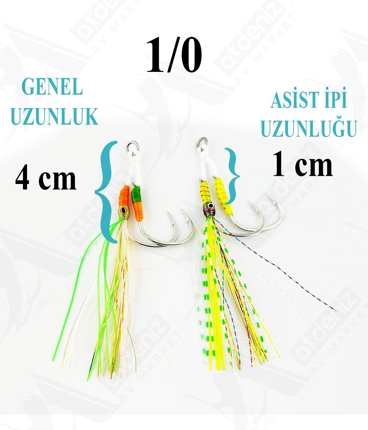 Seabor Double Simli-Püsküllü jig Assist İğne (2 adet) SBR06 No:1/0SEABOR