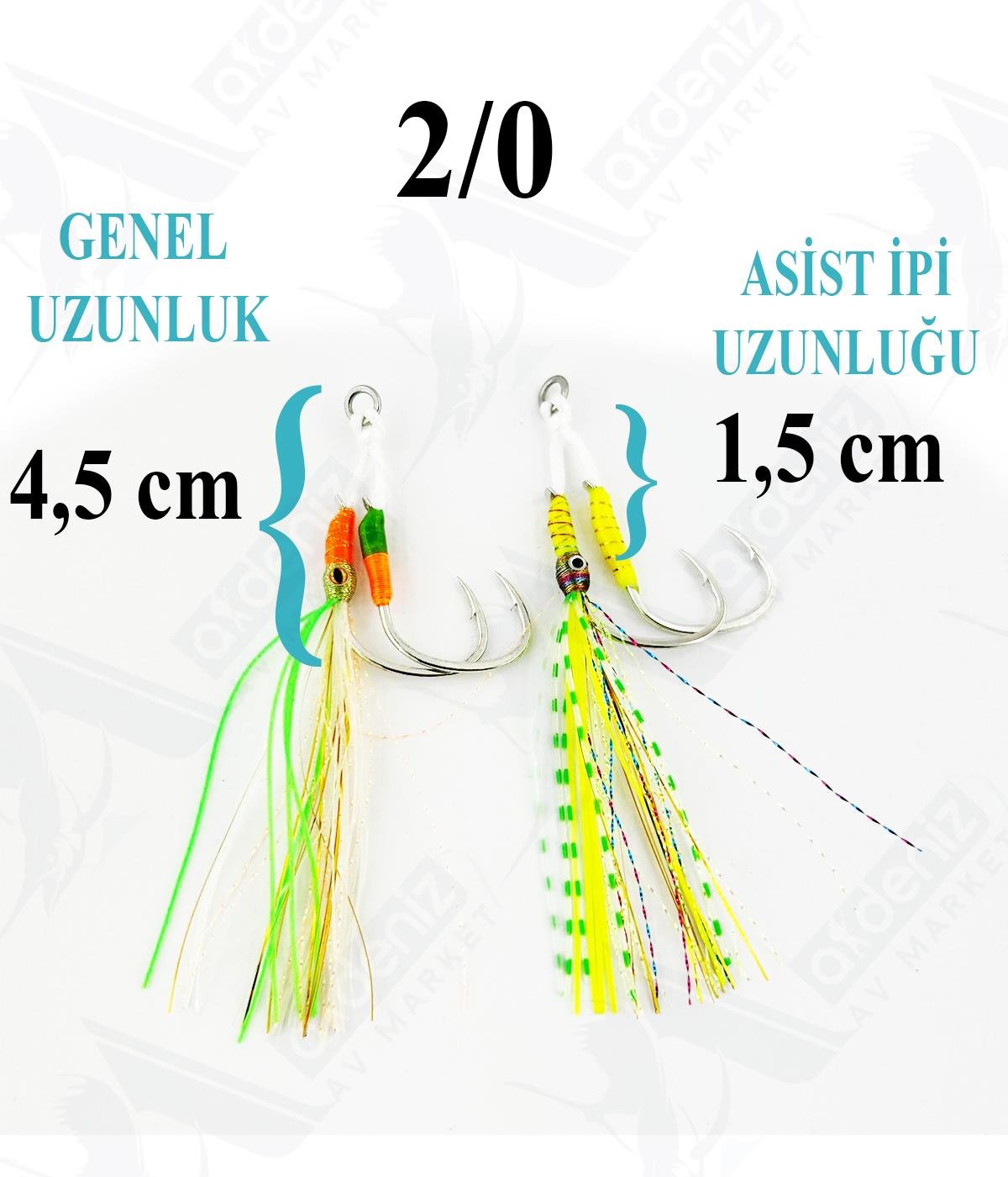 Seabor Double Simli-Püsküllü jig Assist İğne (2 adet) SBR06 No:2/0SEABOR