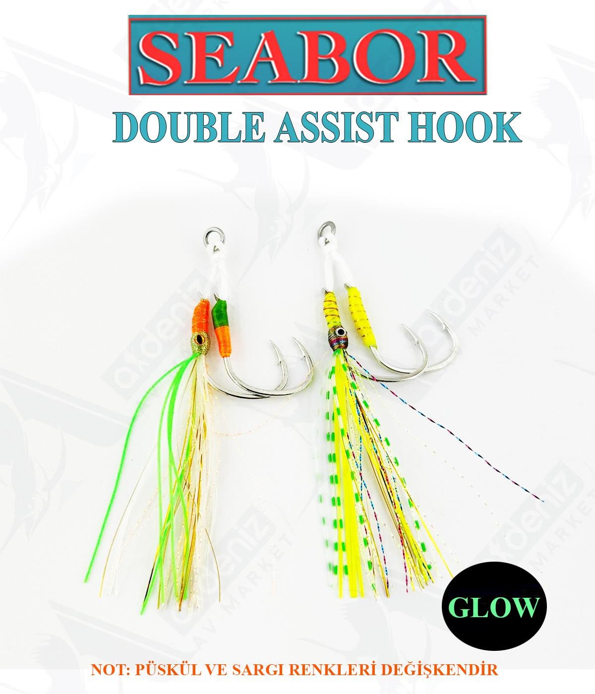 Seabor Double Simli-Püsküllü jig Assist İğne (2 adet) SBR06 No:2/0SEABOR