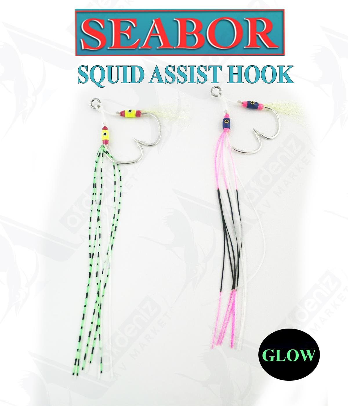 Seabor Squid Simli-Püsküllü jig Assist İğne (2 adet) SBR05 No:2/0SEABOR