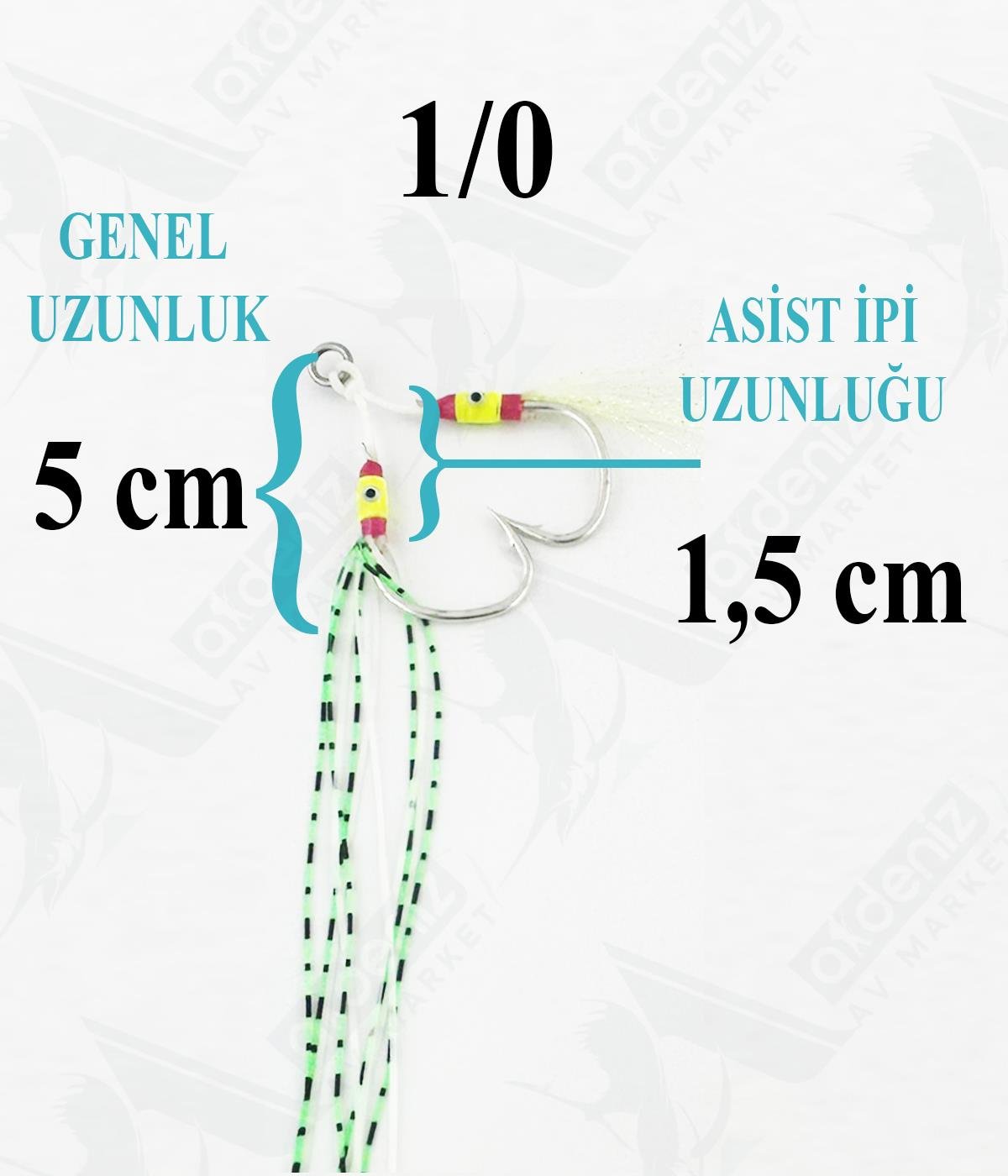 Seabor Squid Simli-Püsküllü jig Assist İğne (2 adet) SBR05 No:1/0SEABOR