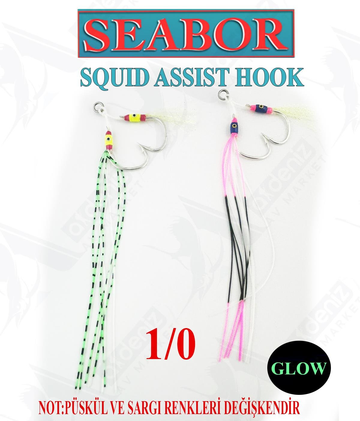 Seabor Squid Simli-Püsküllü jig Assist İğne (2 adet) SBR05 No:1/0SEABOR