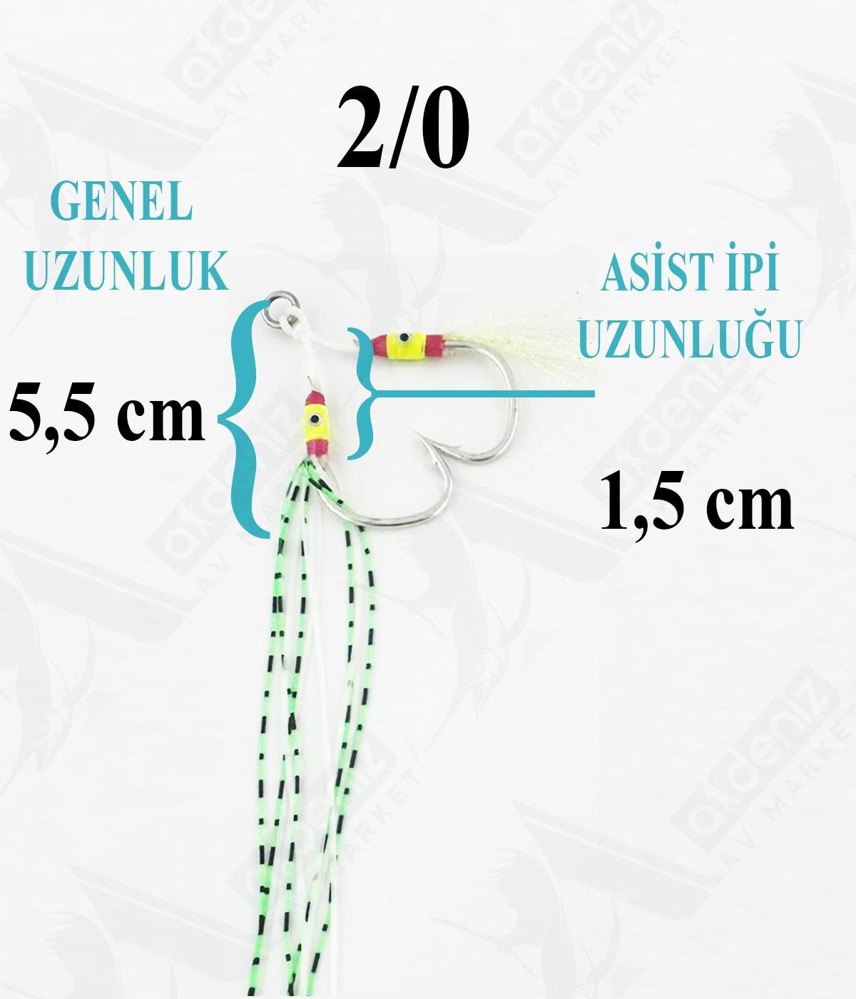 Seabor Squid Simli-Püsküllü jig Assist İğne (2 adet) SBR05 No:2/0SEABOR