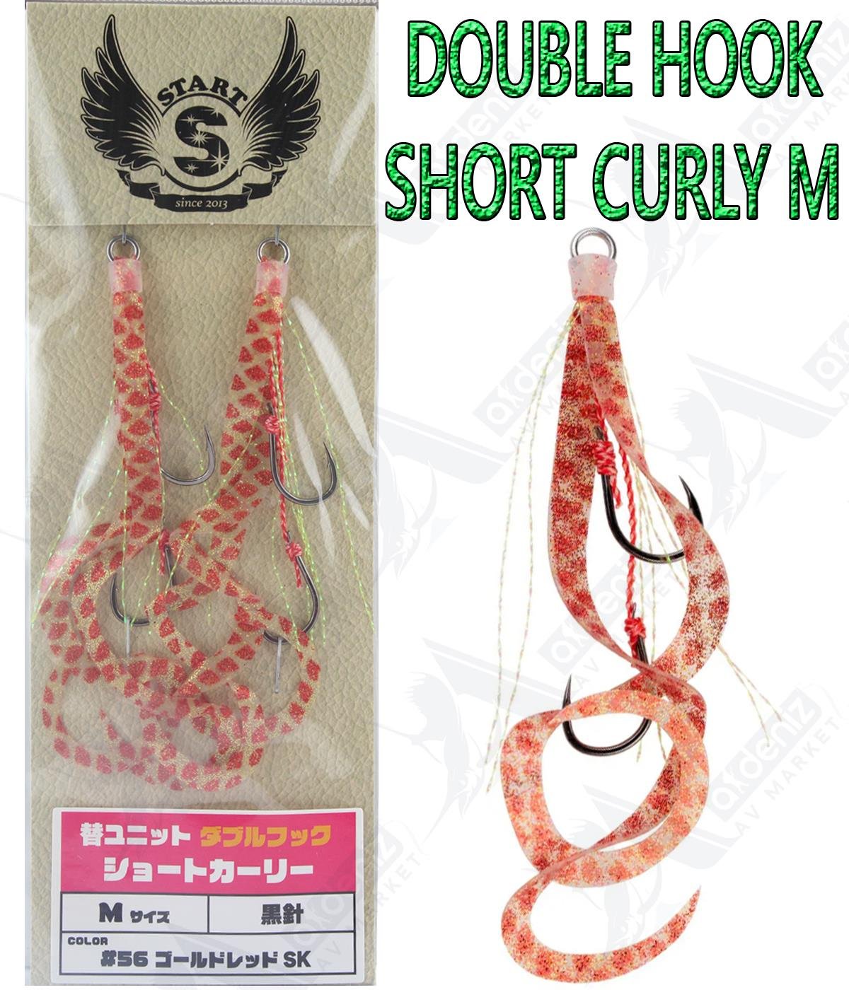 Start Double Hook Short Curly-M Tai Rubber Skirt / Etek 2'li Paket #56 Gold Red SKSTART
