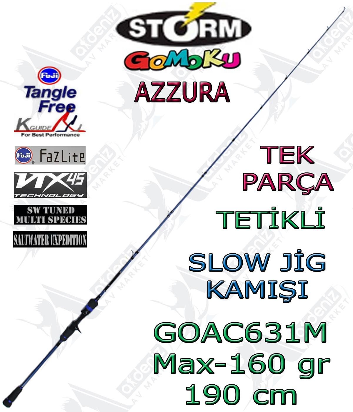 Storm Gomoku Azzura Slow Jig Kamışı GOAC631M Max-160 Gr 190 Cm (Tetikli-Tek Parça)STORM