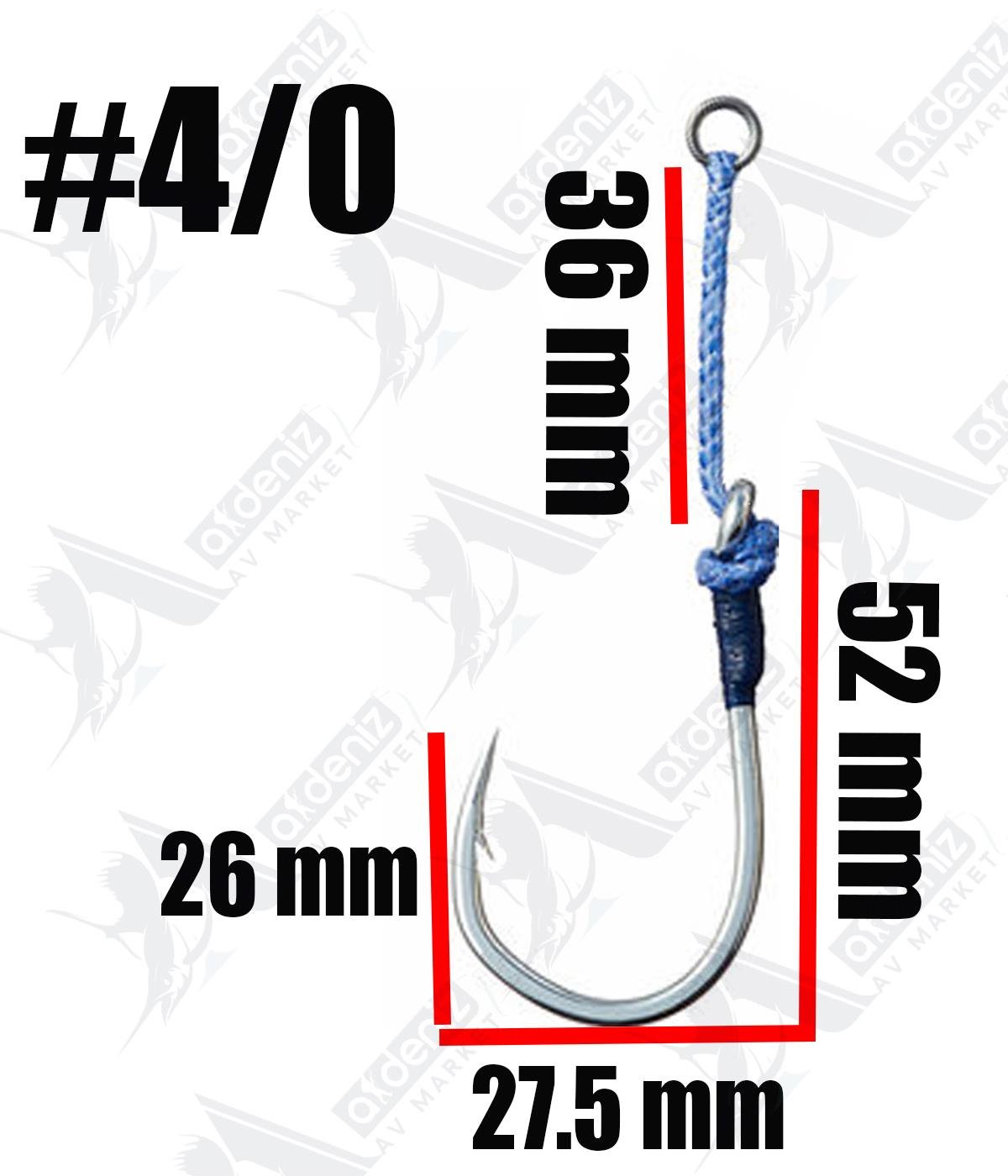 Vanfook BSA-100 BBS Single Assist Hook Jig Assist İğnesi (2 Adet-Tekli) Silver #4/0VANFOOK